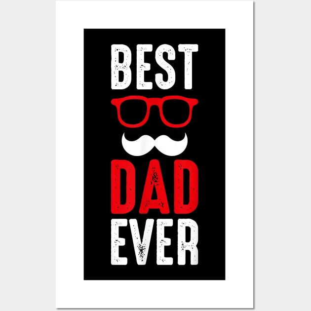 Best Dad Glasses Beard Ever Costume Wall Art by Xamgi